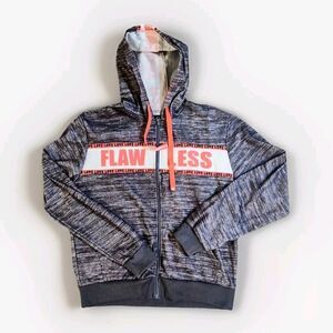 Women's 2XL Love FlawlessGray ZipUp Hoodie Pink With Front Pockets Sweater